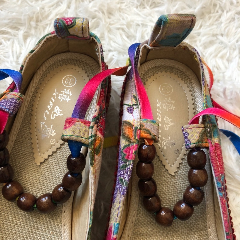Asian Embroidered Ballet Shoes - Picture 3 of 7